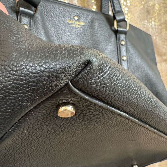 Kate Spade New York Larchmont Avenue Leather Penny Large Tote Color Black Used - Picture 6 of 13